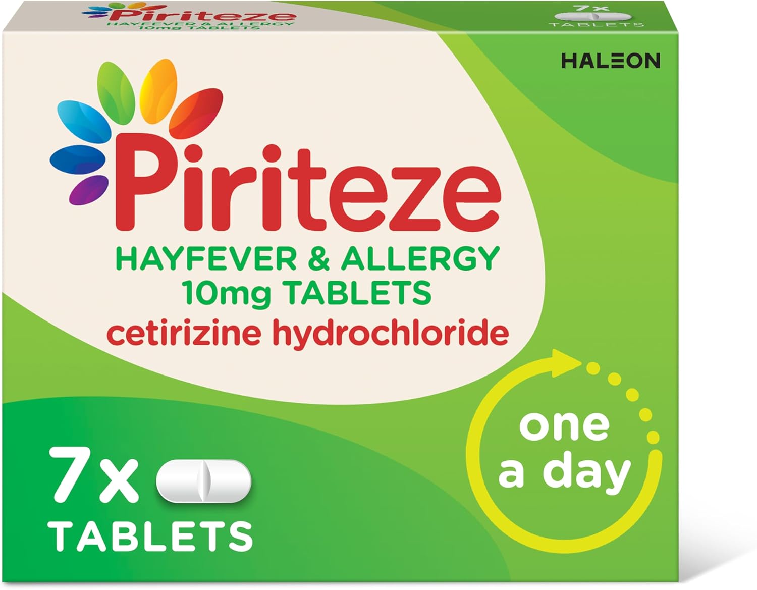 Piriteze Hayfever & Allergy Antihistamine Tablets, Allergy Relief, Cetirizine, 7s