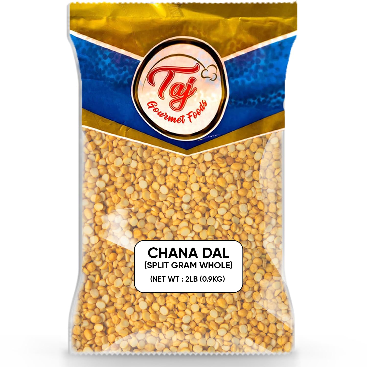 TAJ Chana Dal 2lbs | Split Desi Chickpeas withou Skin | All Natural | Indian Origin