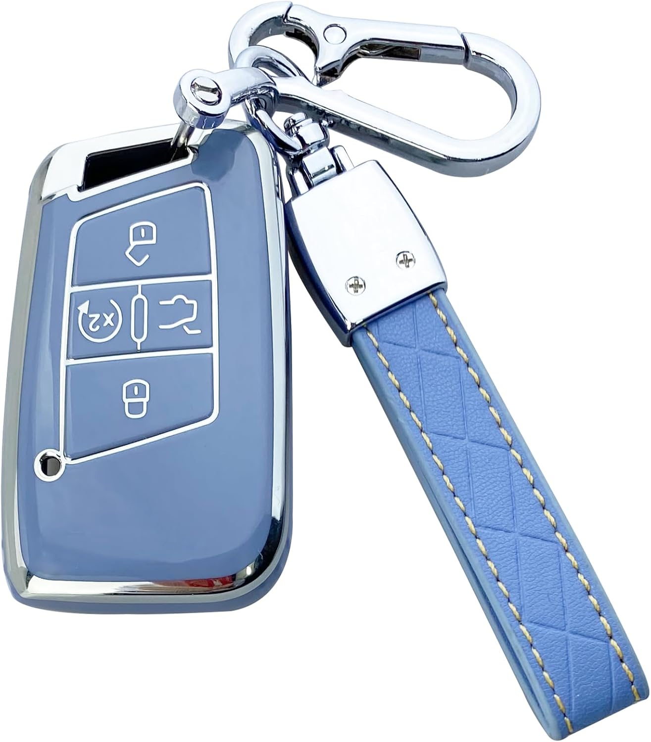 Key Fob Cover Case Compatible with VW Atlas Arteon Golf Jetta Passat Tiguan Taos Skoda Kodiaq Superb Accessories