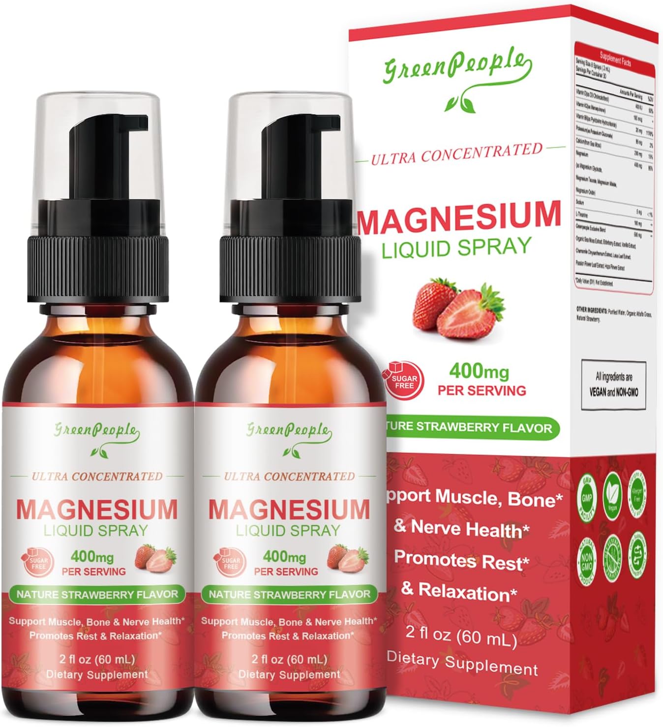 Magnesium Glycinate Liquid Spray 400mg - Magnesium Potassium Supplement with Magnesium Malate Vitamin D3k2, B6 for Calm Support, Muscle, Bone & Sleep Support 4 Fl Oz