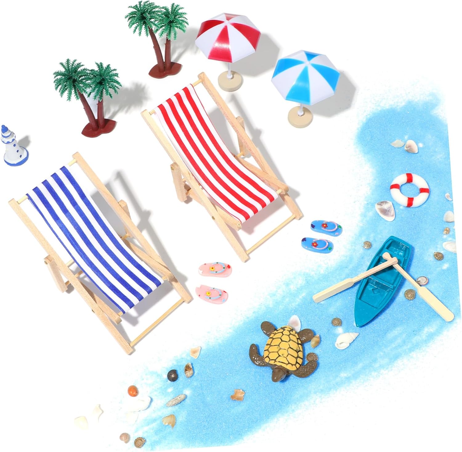 Toddmomy Beach Mini House Miniature Beach Accessories Doll House Decor for Boys and Girls Micro Landscape Props