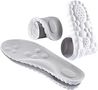 4D Cloud Technology Insole - Super Soft Comfort Insoles, Soft Foot Protection Cloud Feeling Insole, U-Shape Memory Foam Insoles, 4D Sports Memory Foam Insoles (Gray, Men 11.5-12.5/Women 13-14)