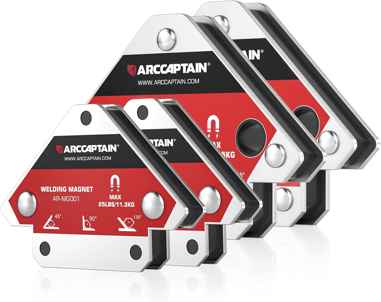 ARCCAPTAIN Welding Magnets 25LB&55LB 4Pcs Welding Magnet Set, Magnetic Welding Holder, Holding Power Welding Accessories