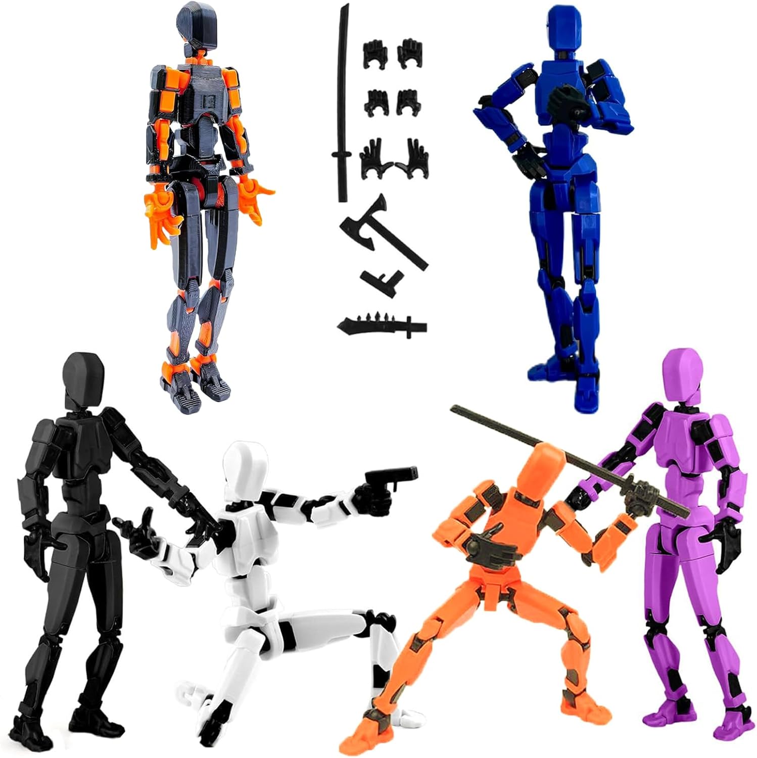 WPNCYK 6pcs T13 Action Figure, Dummy 13, T13 Action Figure, Highly Articulated Poseable Figures, Perfect For Display, Play, And Collection, Durable Design For Kids And Adults