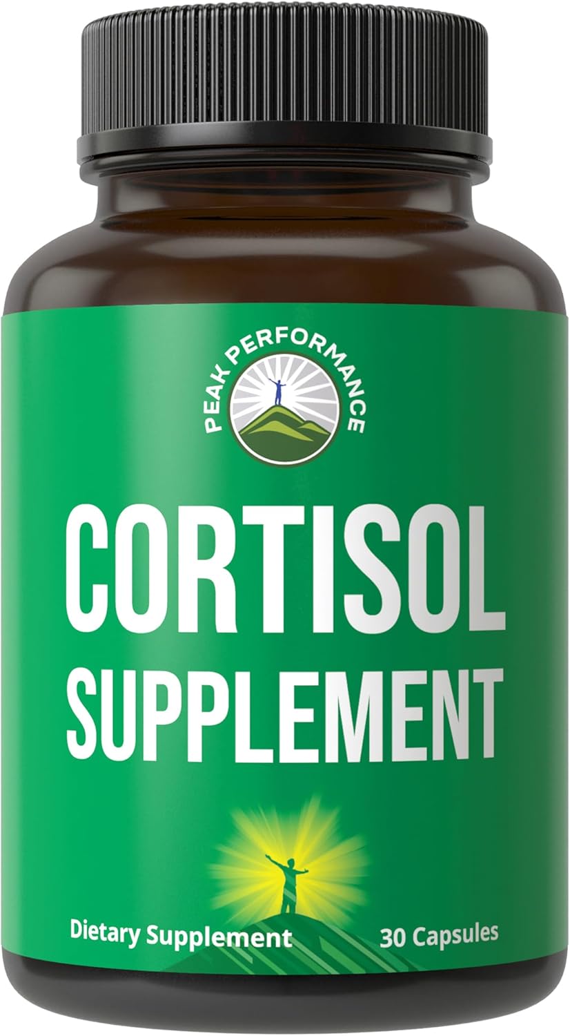 5-in-1 Cortisol Supplement for Women & Men. Lower High Cortisol with Ashwagandha, Rhodiola Rosea, L-Theanine, Phosphatidylserine, Magnolia Bark. Calm Relaxation, Balanced Energy, Vegan Supplements