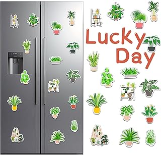 16 Pcs Plant Fridge Magnets, CT136 Cute Succulent Magnets, Office School Whiteboard Magnet, Green Vibrant Decoration for Plant Lover Gifts