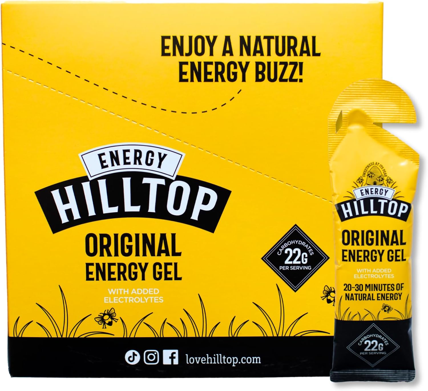 Hilltop Energy Gels - Natural Honey Energy Gel - Original - 12x30g