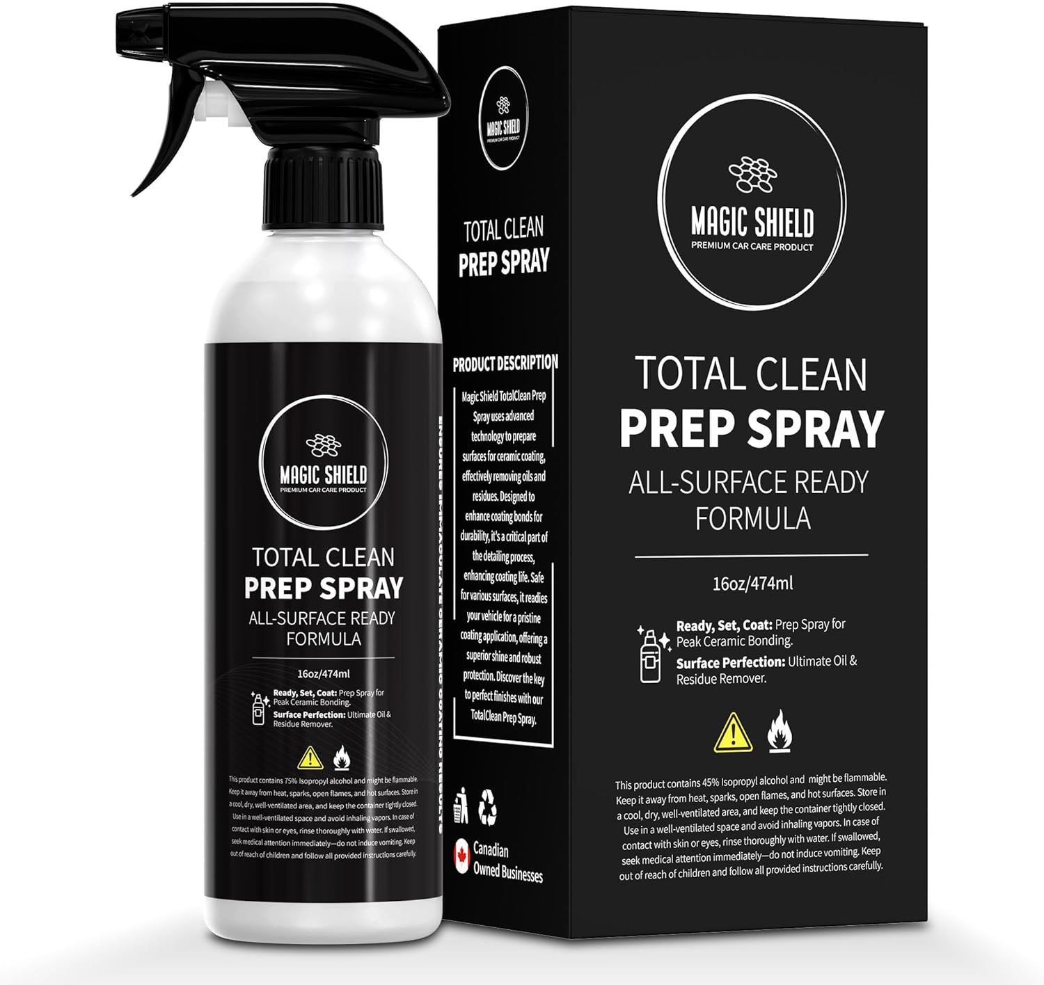 Prep Spray – Must Wash After Use | Ideal for Ceramic Coating Prep | Wax & Grease Remover for Auto Detailing | Ultimate Surface Cleaner - 16oz