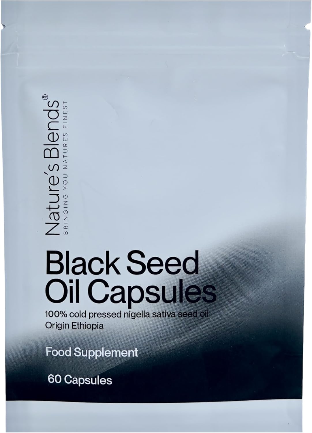 Nature's Blends 60 x Cold Pressed Black Seed Oil Capsules - Pure Ethiopian Nigella Sativa Blackseed Oil