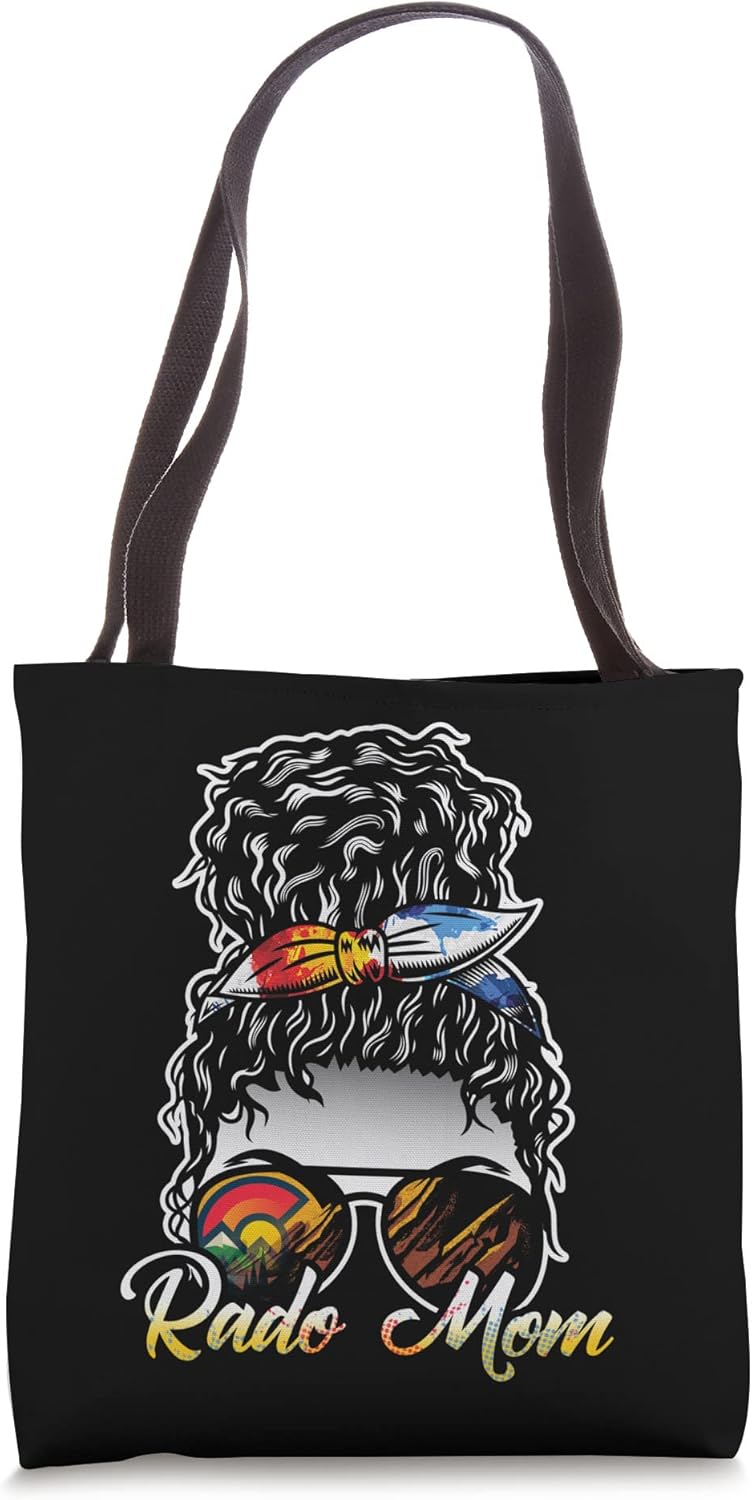 Colorado - Rado Mom - Messy Bun Woman with Sunglasses Tote Bag