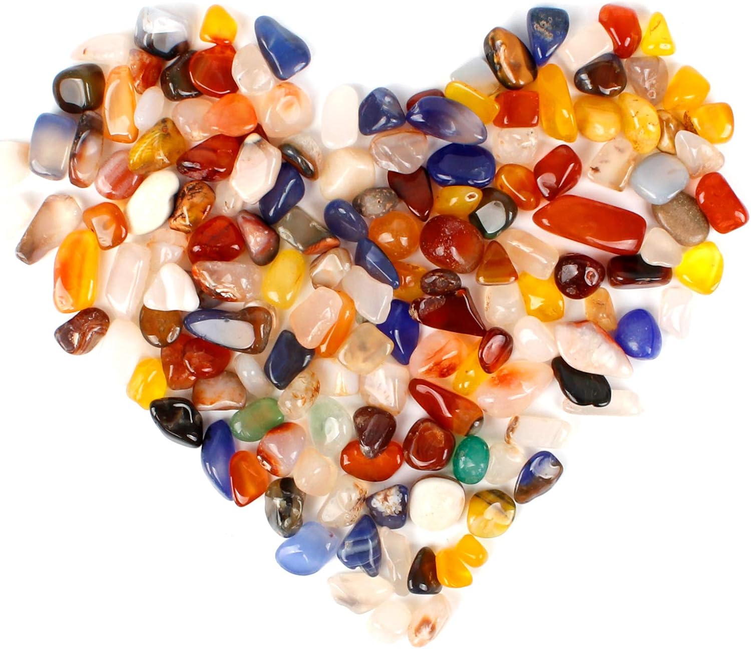 Decorative Stones, 200g Mixed Tumble Stones Colorful Polished Natural Pebbles Small Decorative Rocks for Flowerpot Vase Filled Fish Tank and Garden Decoration (7-12mm)