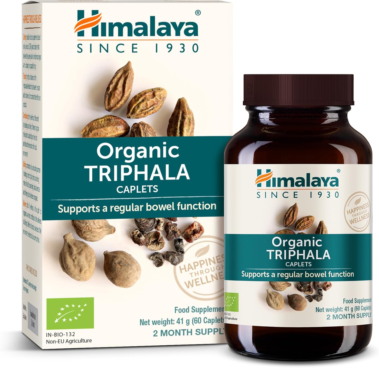 Himalaya Organic Triphala, Colon Cleanse and Digestive Supplement for Occasional Constipation, 688 mg, 60 Caplets, 2 Month Supply