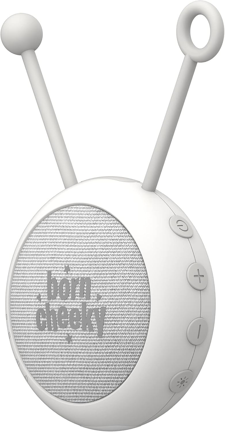 Born Cheeky Baby Portable White Noise Machine Sleep Soother Nursery Pram Sleeping Aid Rechargeable with 10 Sounds Night Light LED Child Lock