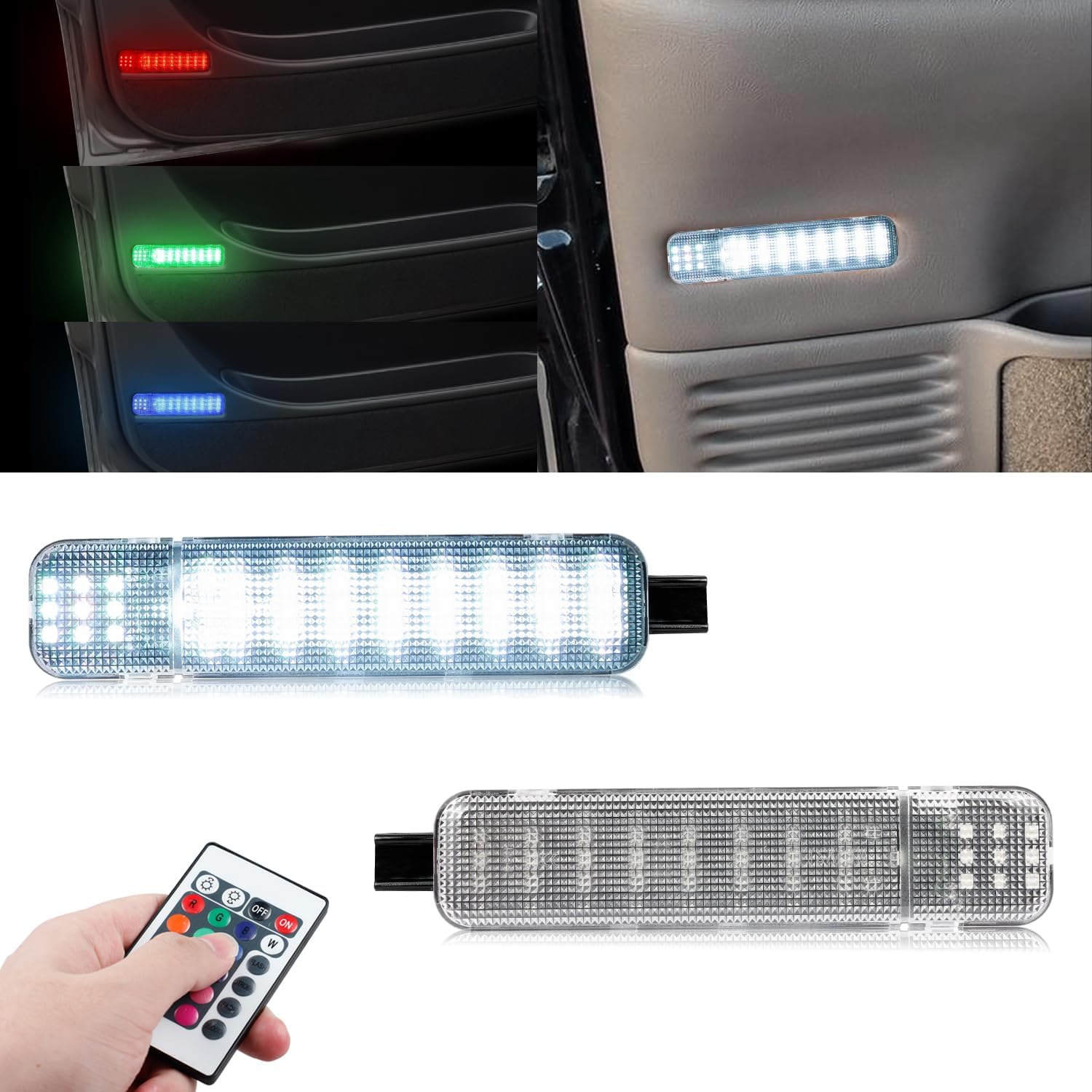 HERCOO RGB LED Interior Light Door Panel Courtesy Lights Assembly Compatible with Chevy Silverado GMC Sierra 1500 2500 3500 HD Tahoe Suburban Yukon Cadillac Escalade Hummer H2 Avalanche