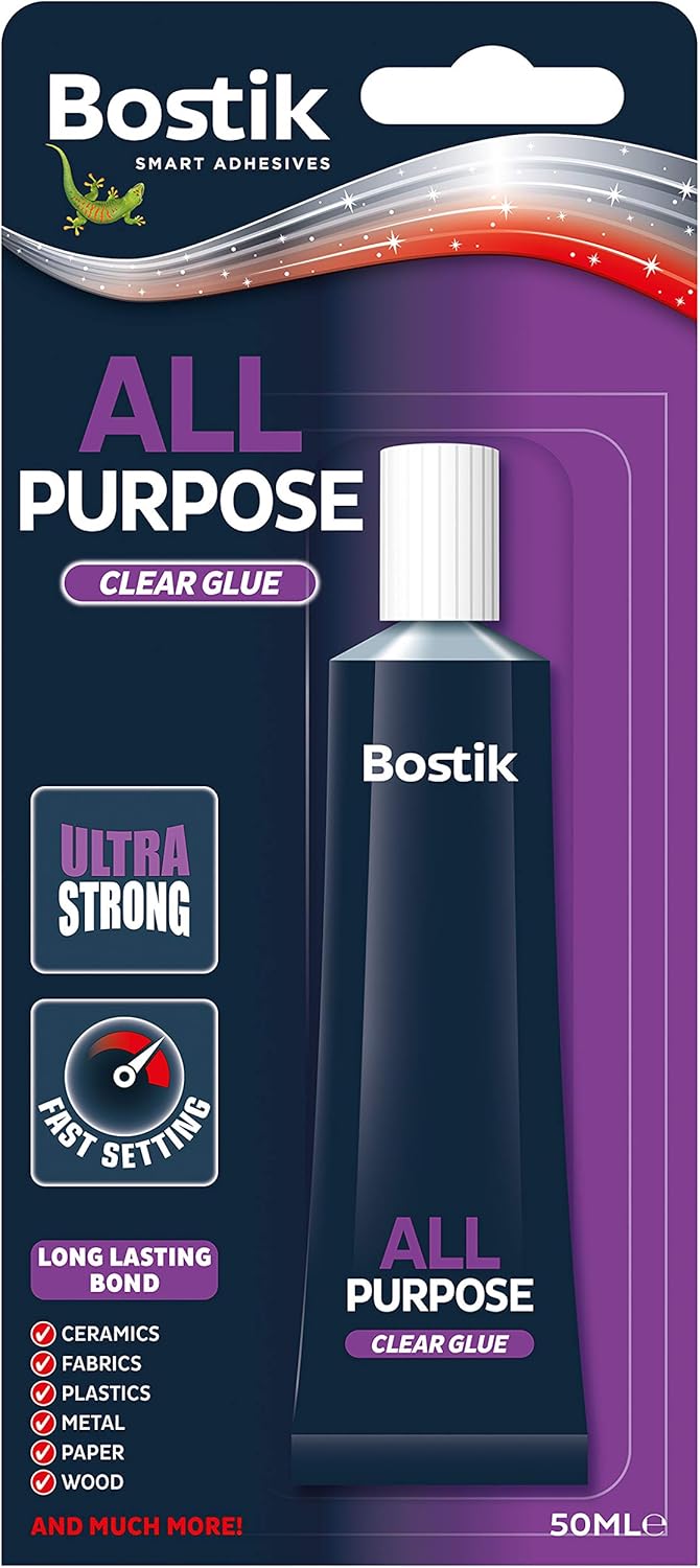 Bostik All Purpose Adhesive, Clear Glue for Minor Household Repairs, Long Lasting Bond, Ultra Strond and Fast Setting, 20ml