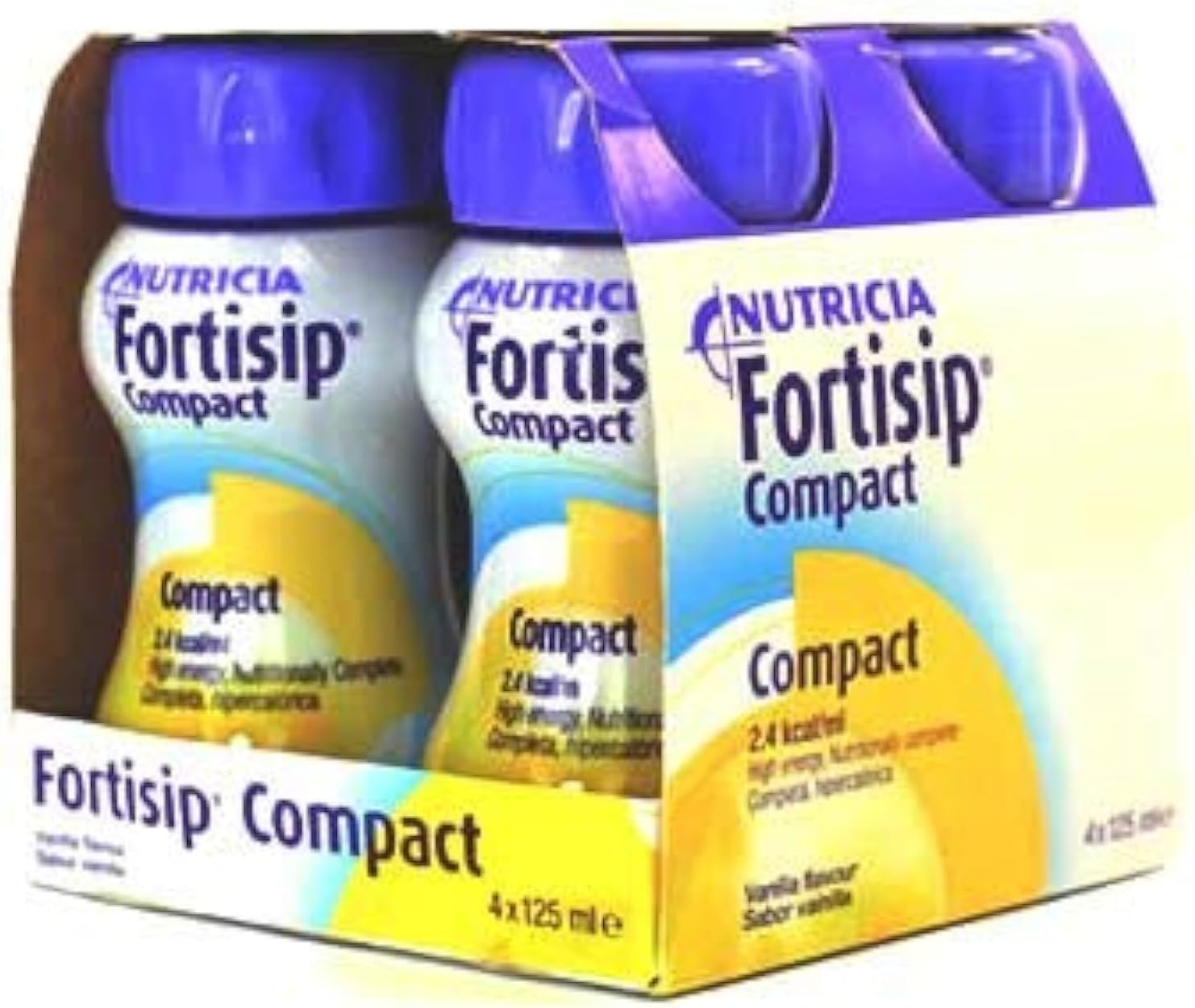 Fortisip Compact Vanilla 4 x 125ml bottles x 2 boxes