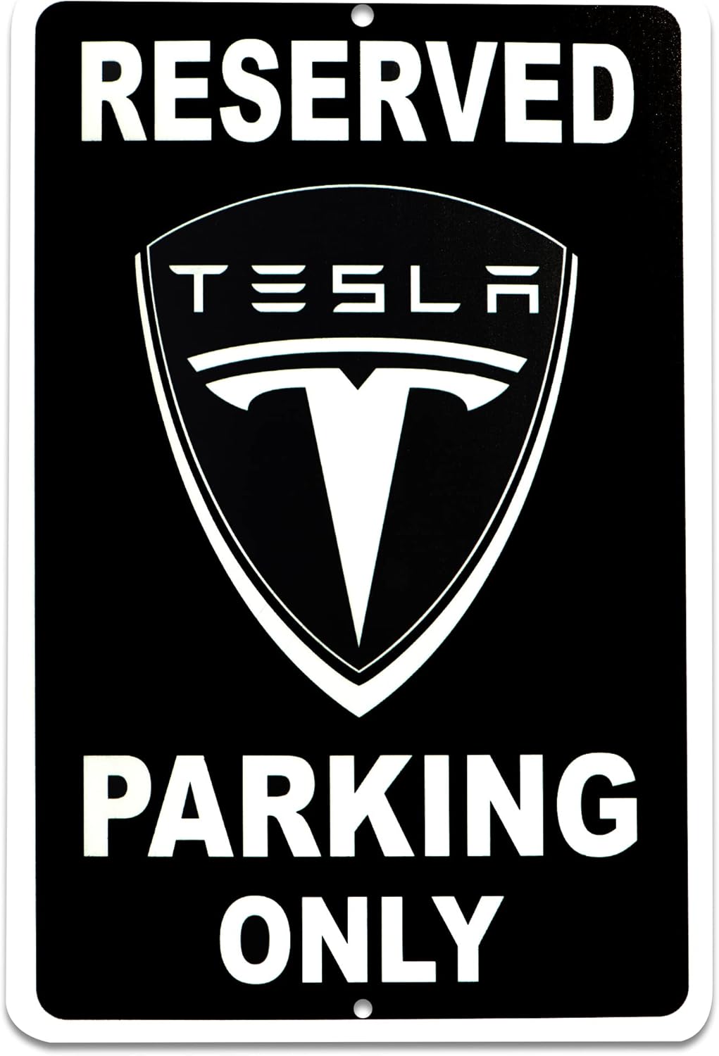 Tesla Parking Only Sign, 8x12 Aluminum Reserved Parking Garage Decor, Gift for Men, Women