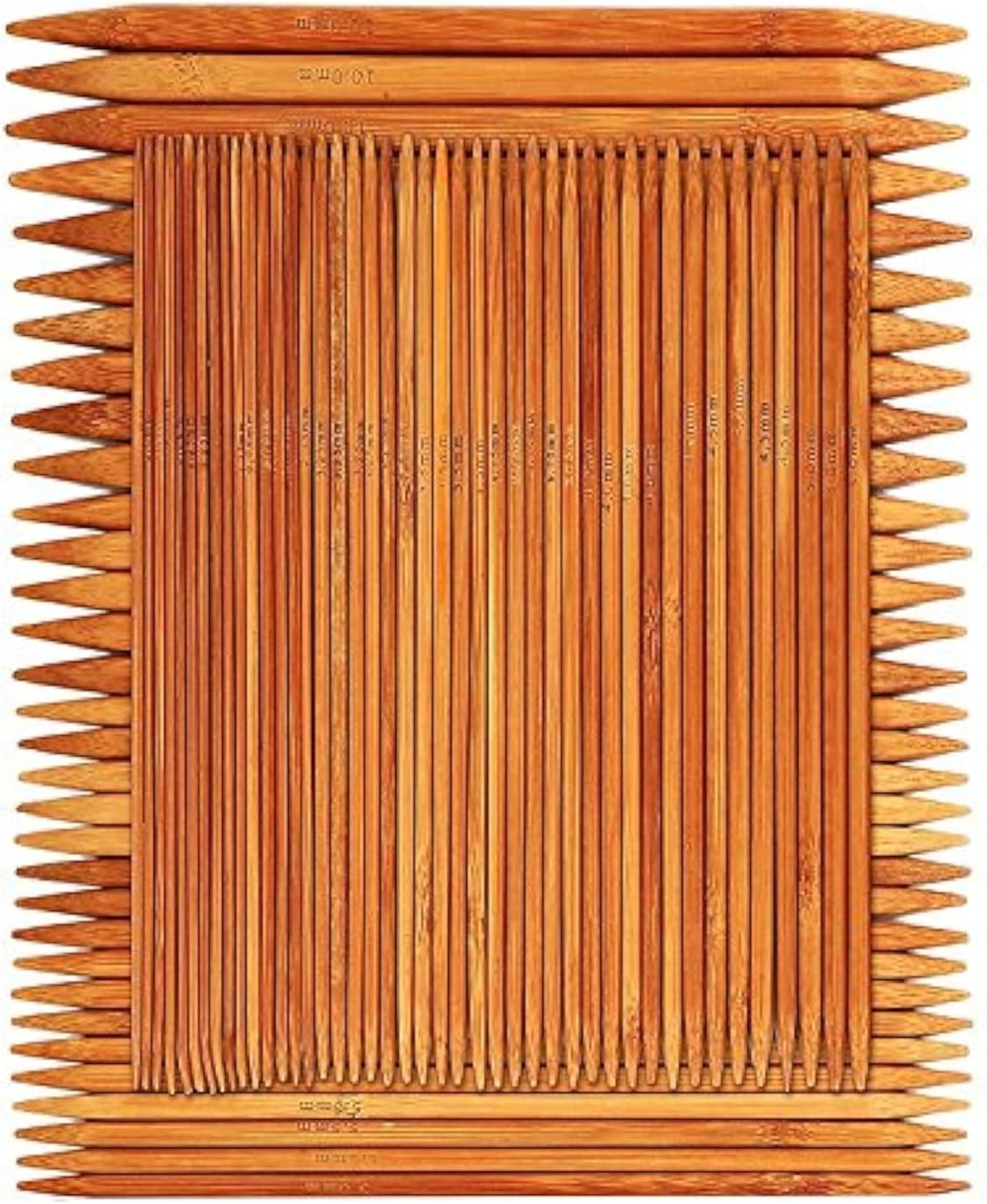 75 Pcs Double Pointed Knitting Needles Set, BetyBedy Carbonized Bamboo Knitting Needles, Knitting Needle for Handmade Creative DIY - 8'' Length 15 Sizes (2.0mm -10.0mm) (5 Needles/Size)