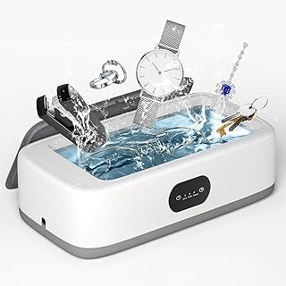 Ultrasonic Jewelry Cleaner, Ultrasonic Cleaner with 3 Modes Digital Timer, 45KHz(640ml) Portable Professional, Ultrasonic Cleaner Machine for Eye Glasses, Jewelry, Dentures, Makeup Brush