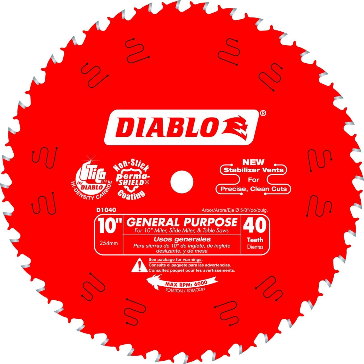 Diablo 10-Inch 40-Tooth ATB General Purpose Saw Blade