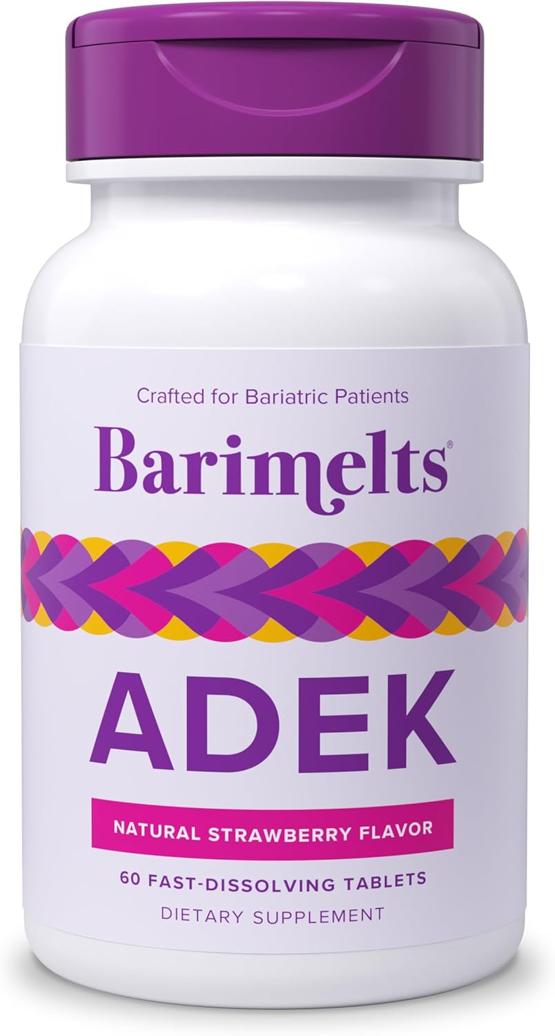 Barimelts ADEK - 60 Fast-Dissolving Tablets (2-Month Supply) - Sugar-Free Bariatric Vitamins for Women Including Vitamin A, Vitamin D, Vitamin E & Vitamin K, Natural Strawberry Flavor​