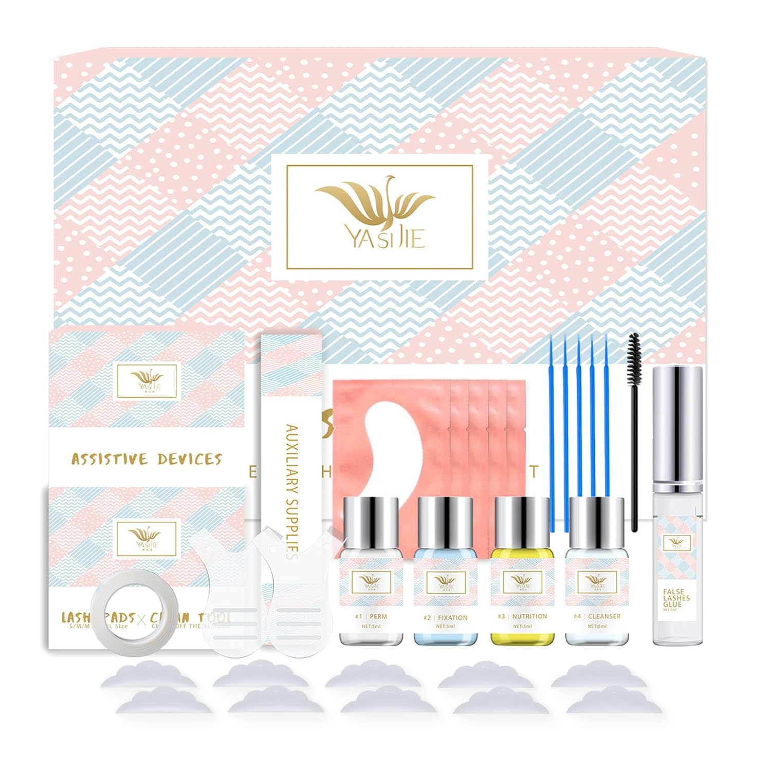 YUANLI Lash Lift Kit, Eyelash Lifting Kit, Eyelash Lift Kit, Easy for Professional Eyelash Perm Kit, Semi-Permanent Eye Lash Lift Kit, Lash Lift Suitable at Home