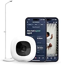 Nanit Pro Smart Baby Monitor & Floor Stand with Breathing Band, New Version - 1080p Wi-Fi Video & Sound Camera, Sleep Coach & Breathing Motion Tracker, 2-Way Audio, iOS and Android Compatible - White