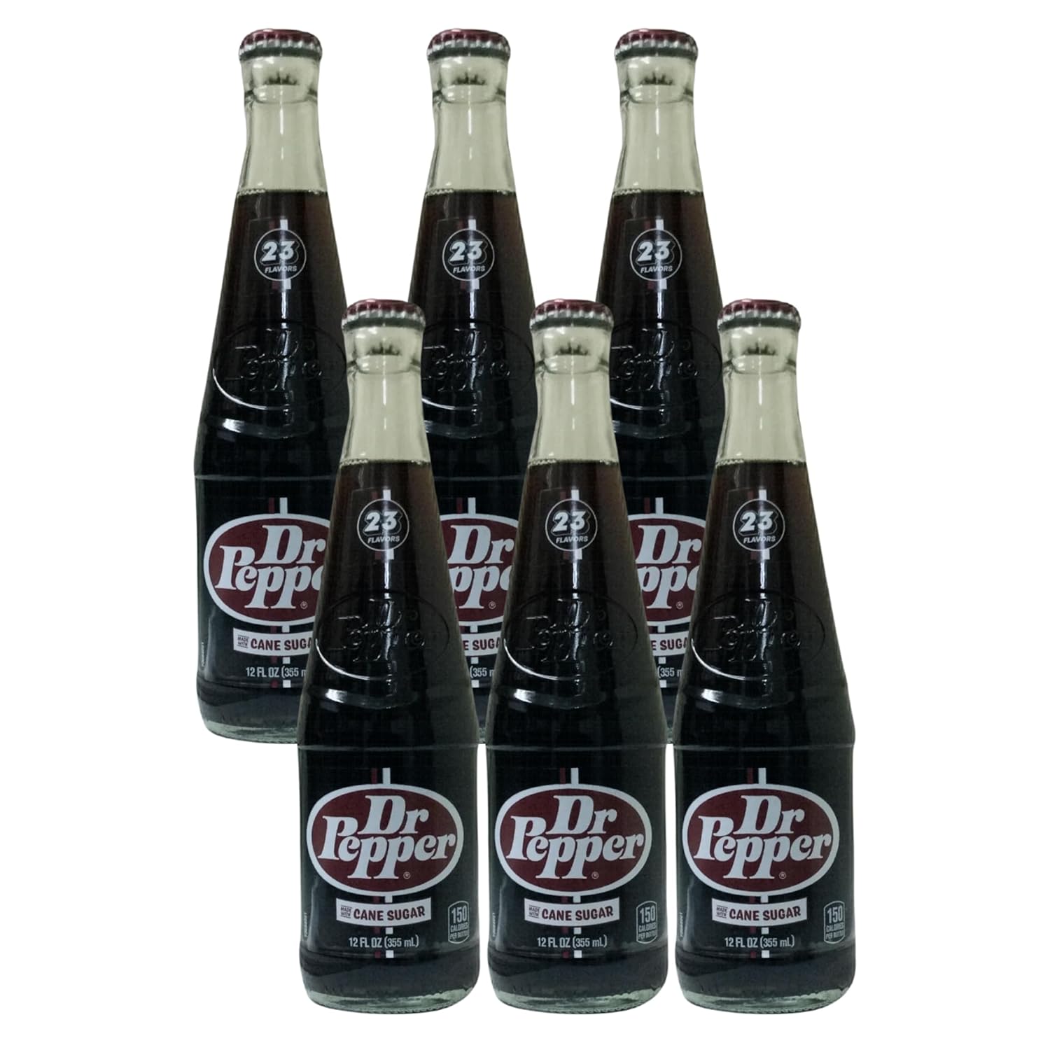 Dr Pepper Real Sugar Retro 12 Oz Glass Bottle (Pack of 6)