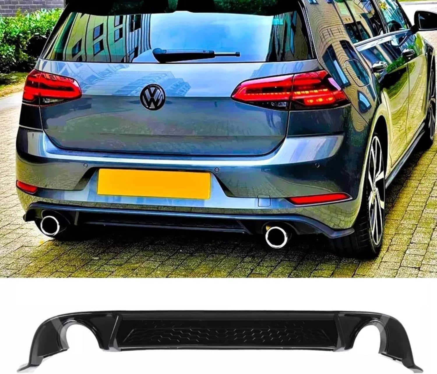 Auto Perfectionists UK Rear Carbon Fibre Valance Diffuser Compatible With VW Golf GTI MK7.5 2016-2020 ABS Carbon Fibre Pattern