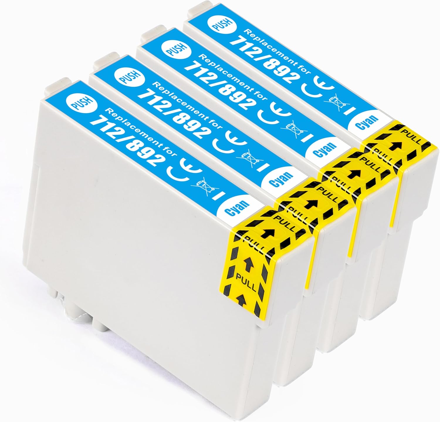 Go Inks Compatible T0712 Cyan Ink Cartridge - 4 Pack replacement for Epson Stylus Printers - 13.5ml - 4x Cyan