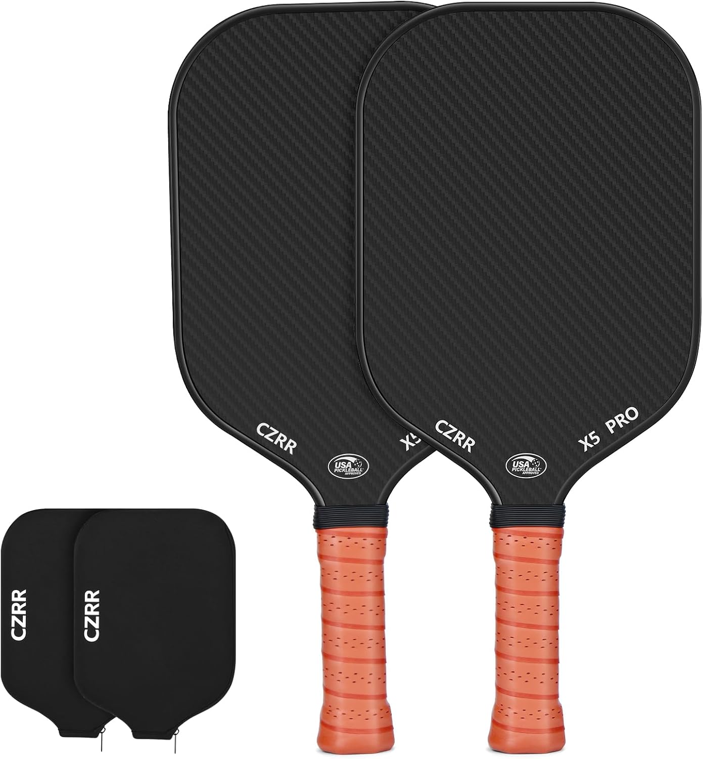 Pickleball Paddle, USA Pickleball Approved, 3K Raw Carbon Fiber Surface (CFS) High Grit & Spin, with 16MM Polypropylene Honeycomb Core, Ideal for Novice and Professional Players