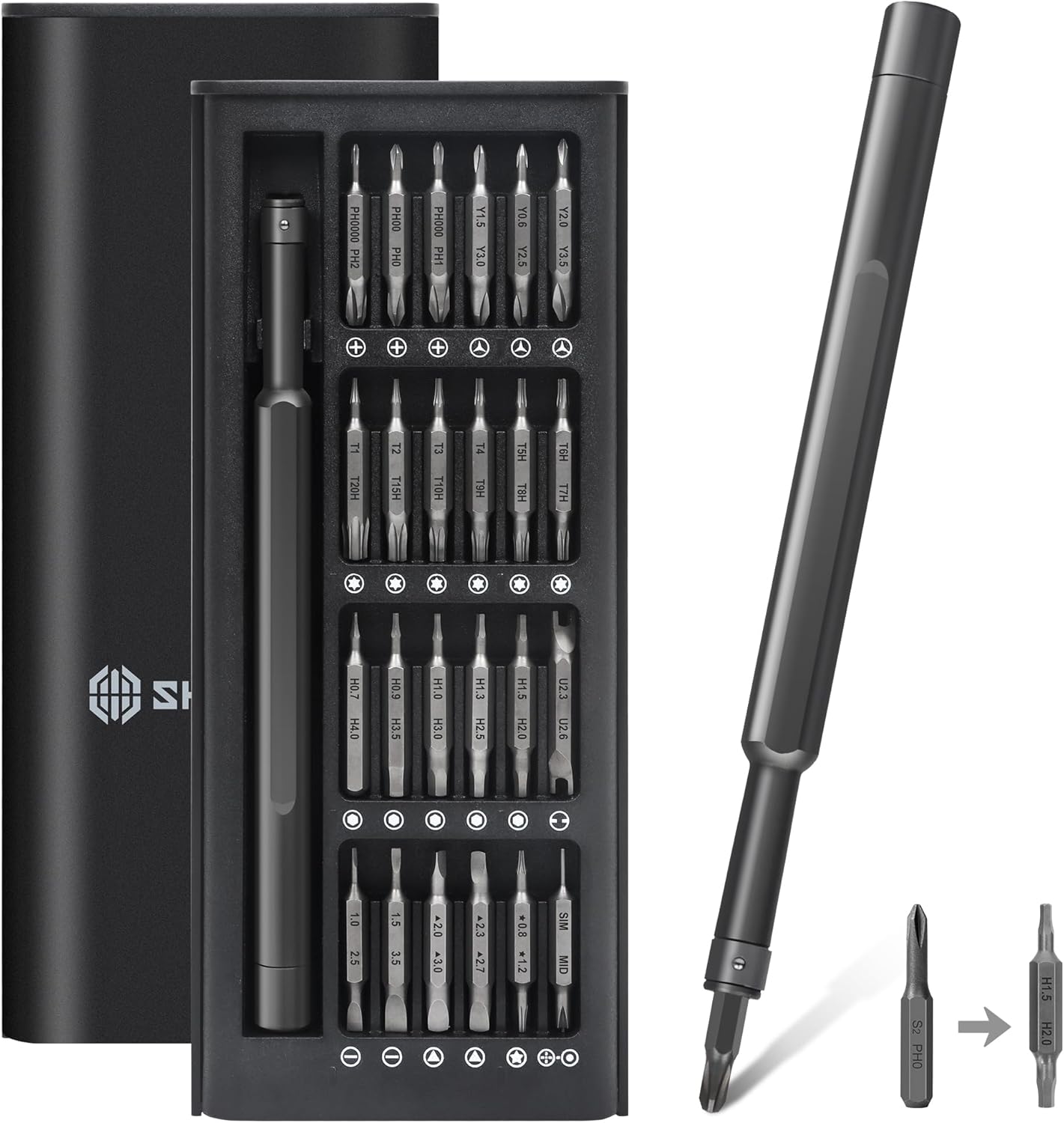 SHARDEN Precision Screwdriver Set 49 in 1 Double End Small Screwdriver Set Magnetic Repair Tool Kit for Laptop, Cell Phone, PC, MacBook, Tablet, Computer, PS5, PS4, Electronic, Glasses, Watch