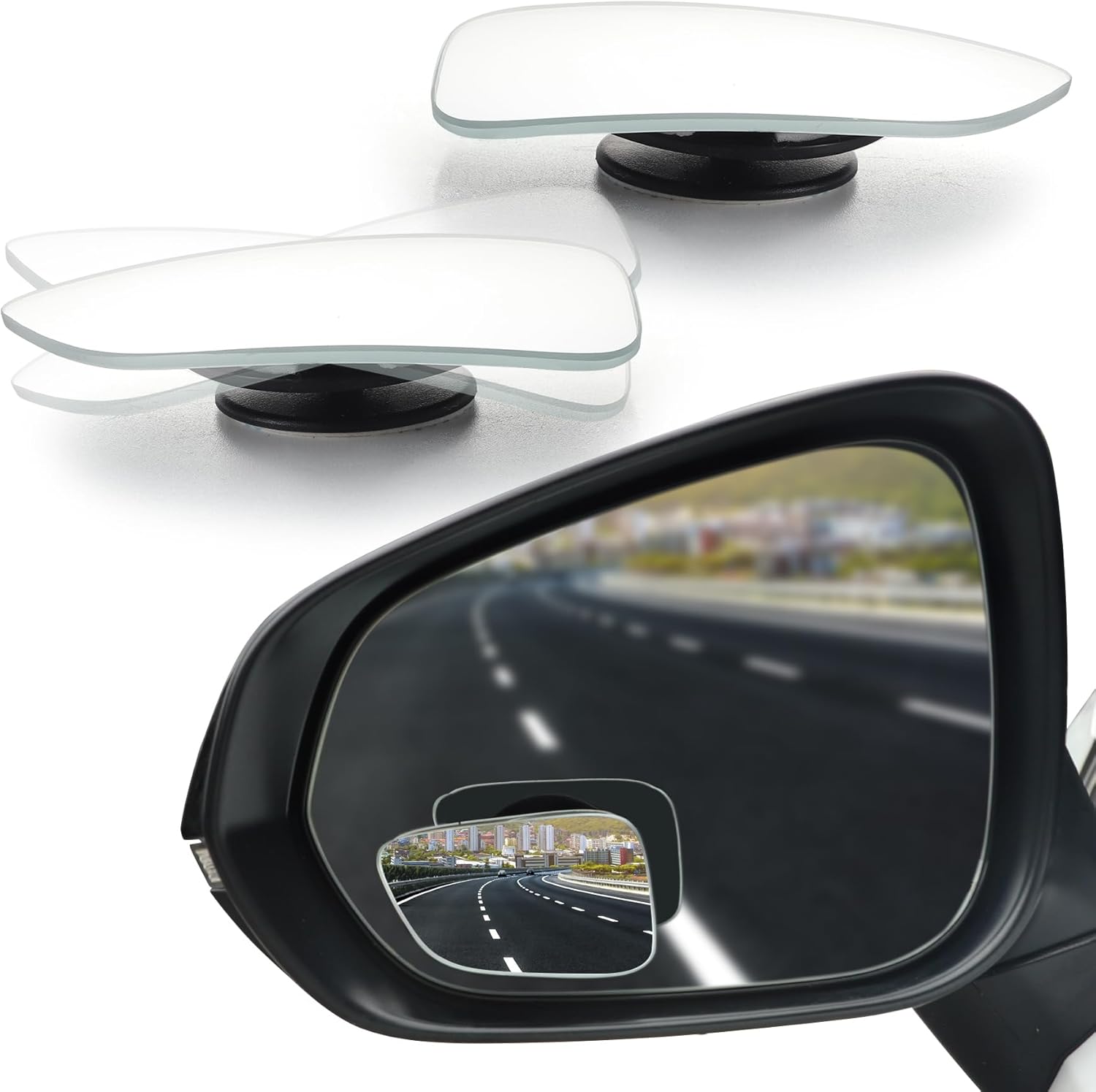LivTee Blind Spot Car Mirror, HD Glass Frameless Convex Side Mirror Blindspot, Wide Angle Rear View Mirrors for SUVs, Trucks and RVs - Car Accessories