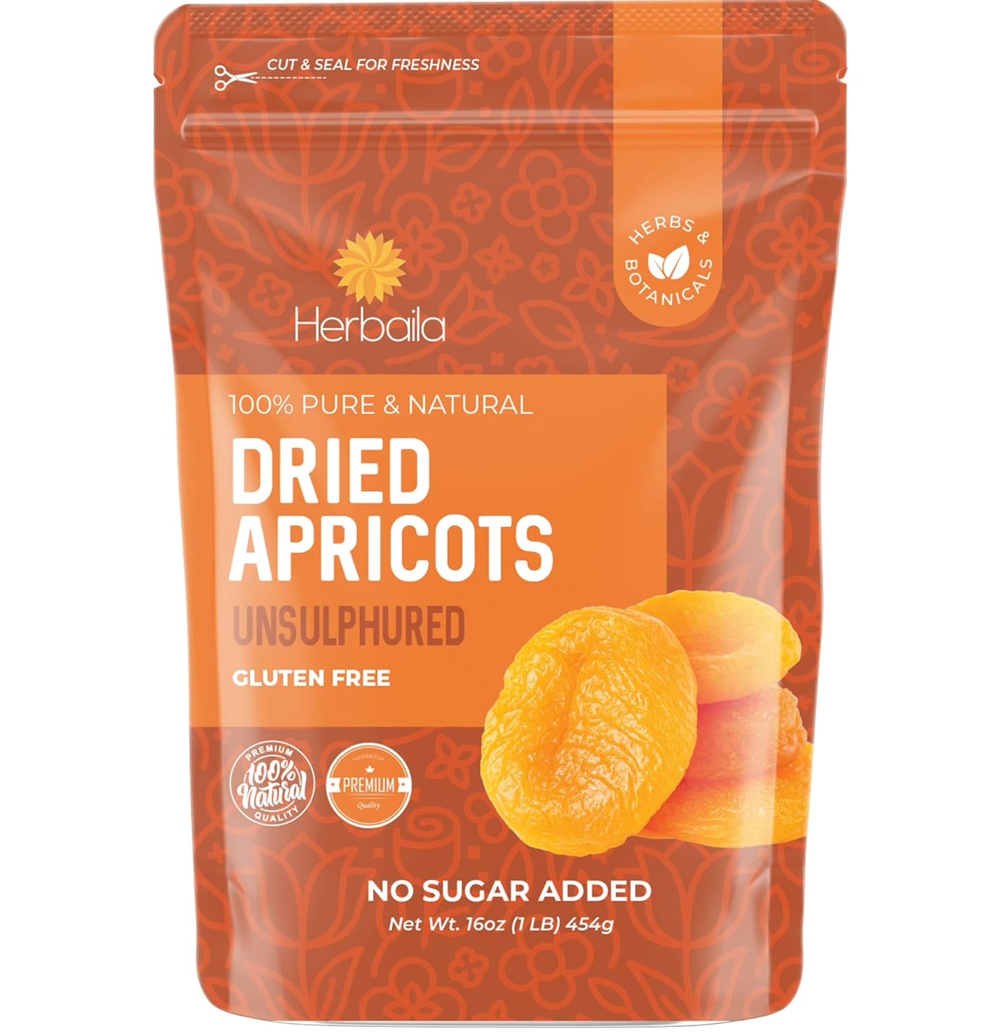 Dried Apricots No Sugar Added, 1 Pound. Turkish Apricots Dried Fruit, Dry Apricot Bulk, Apricots. All Natural, Non-GMO.