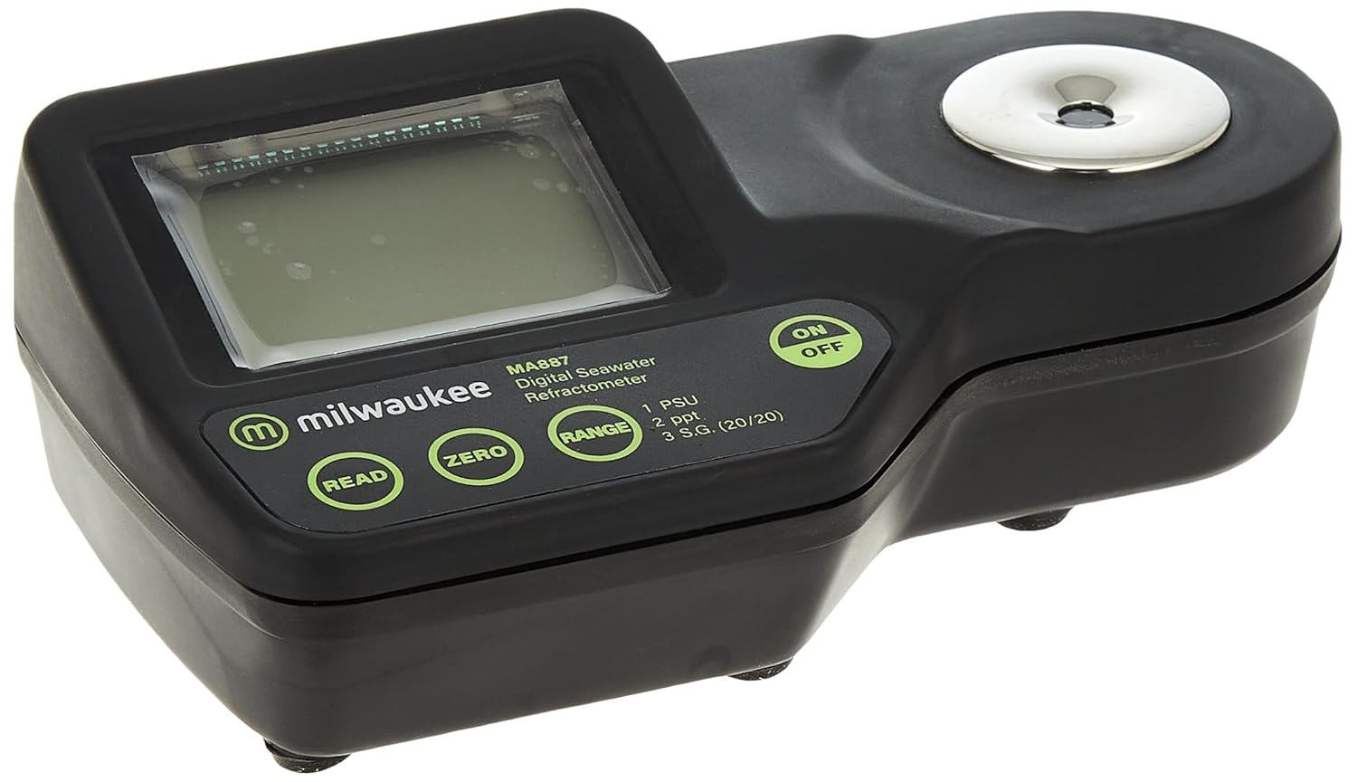 Milwaukee MA887 Digital Salinity Refractometer with Automatic Temperature Compensation, Yellow LED, 0 to 50 PSU, +/-2 PSU Accuracy, 1 PSU Resolution (color may vary)