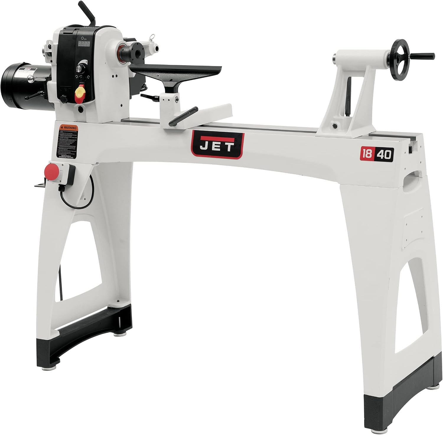 JET 18" x 40" EVS Variable Speed Woodworking Lathe, Reversible Wood Turning Machine, 2 HP, 230V 1Ph (JWL-1840EVS)