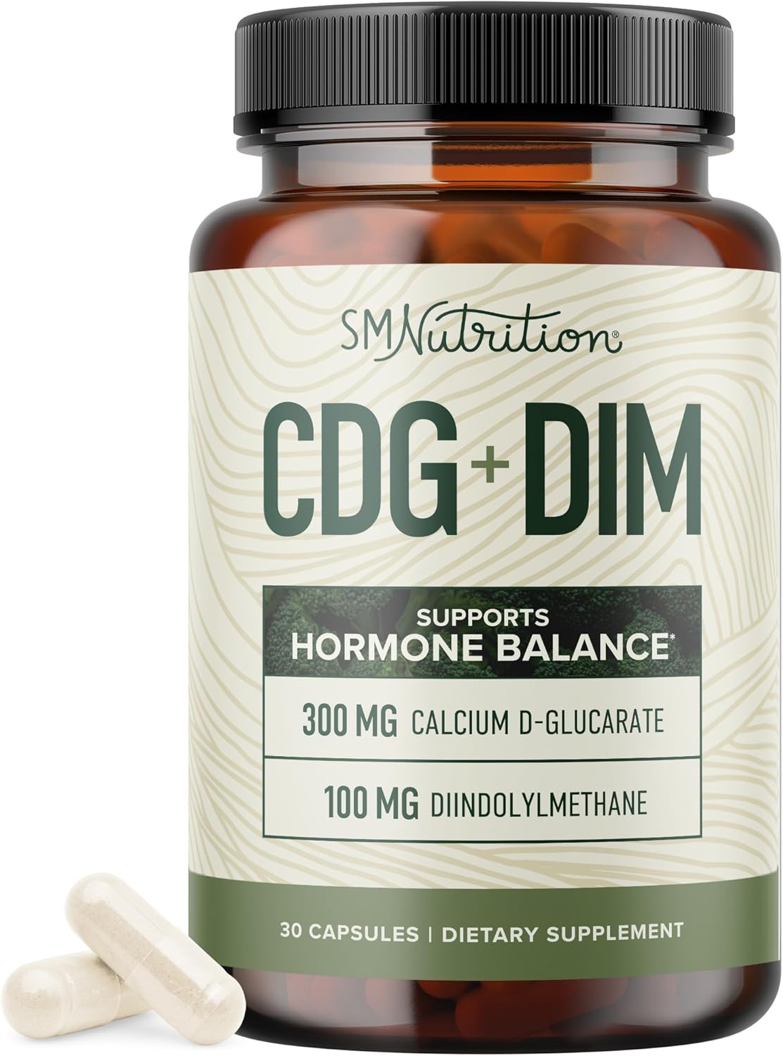 Calcium D-Glucarate with DIM Supplement for Estrogen Detox & Hormone Balance for Women & Men | Detox & Cleanse, Hormonal Acne, Menopause & CDG for Liver Support | Non-GMO, Third-Party Tested | 30ct