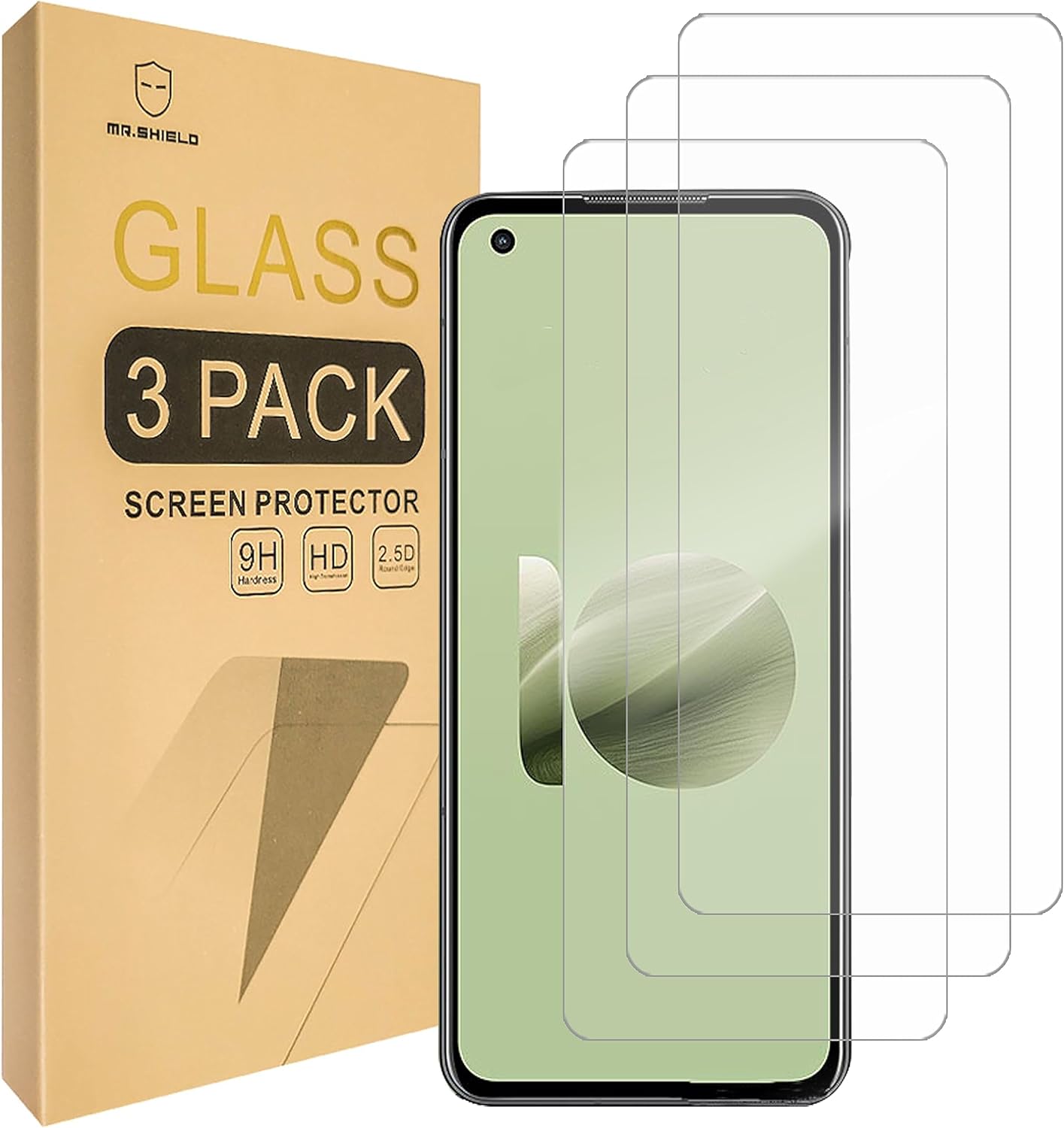 Mr.Shield [3-Pack] Screen Protector For ASUS Zenfone 10 [Tempered Glass] [Japan Glass with 9H Hardness] Screen Protector