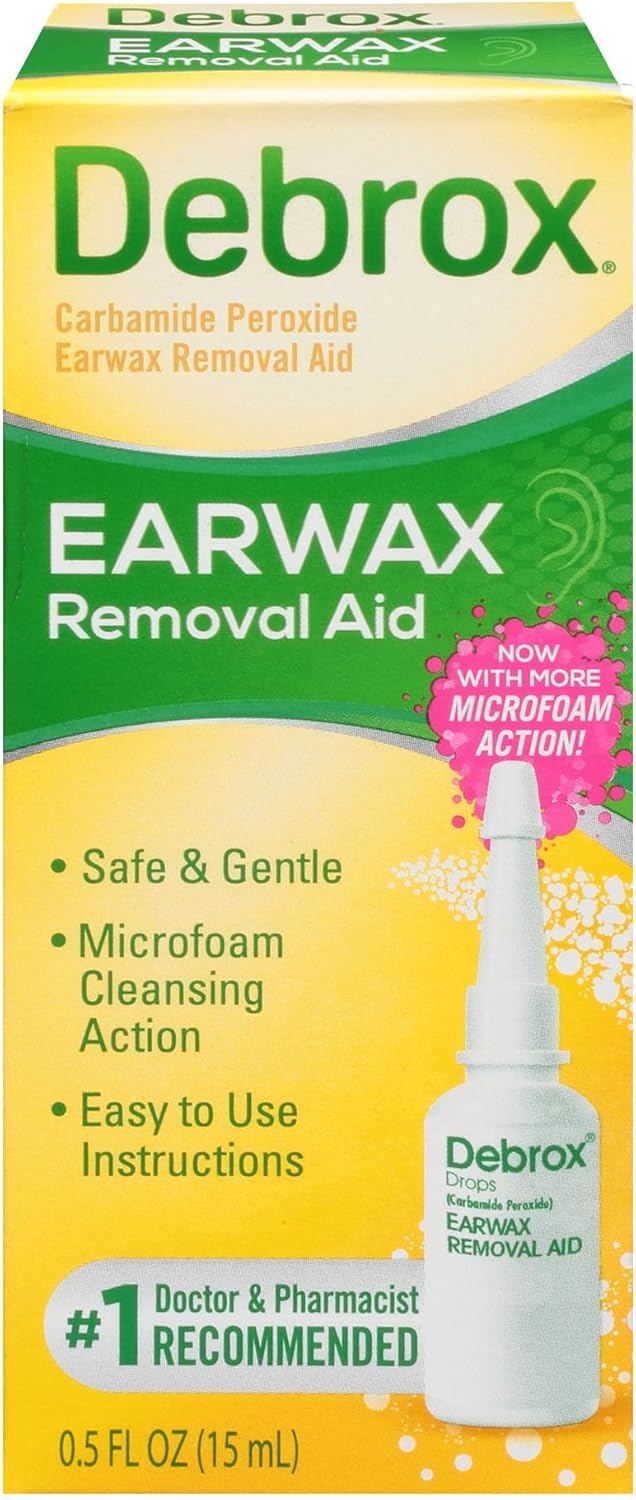Debrox Ear Wax Removal Drops, Gentle Microfoam Ear Wax Remover, 0.5 Fl Oz
