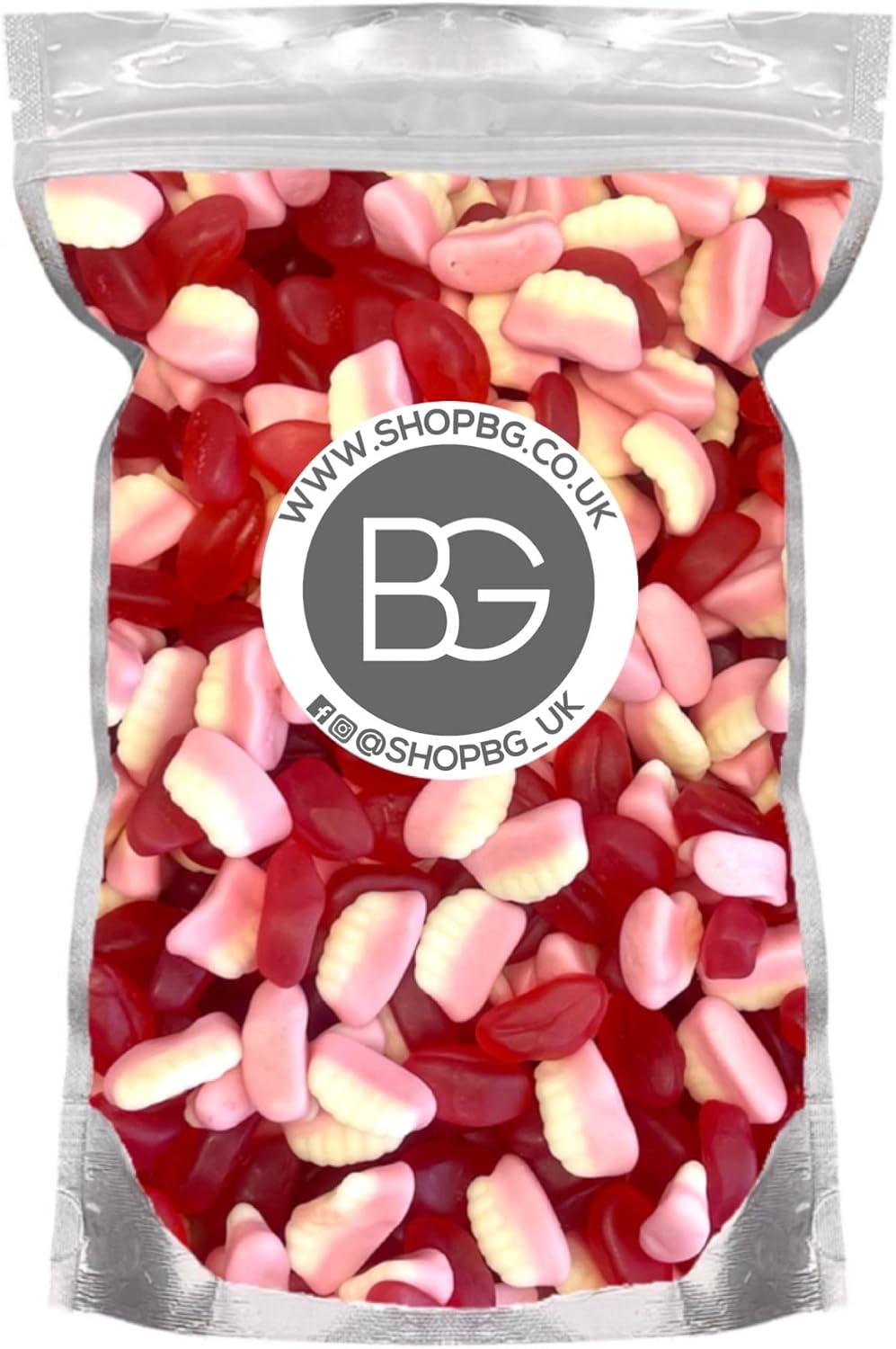 BG Quality Pick & Mix Sweets - Choose Your Own Favourites Single Sweet Pouch 800g (Teeth & Lips)