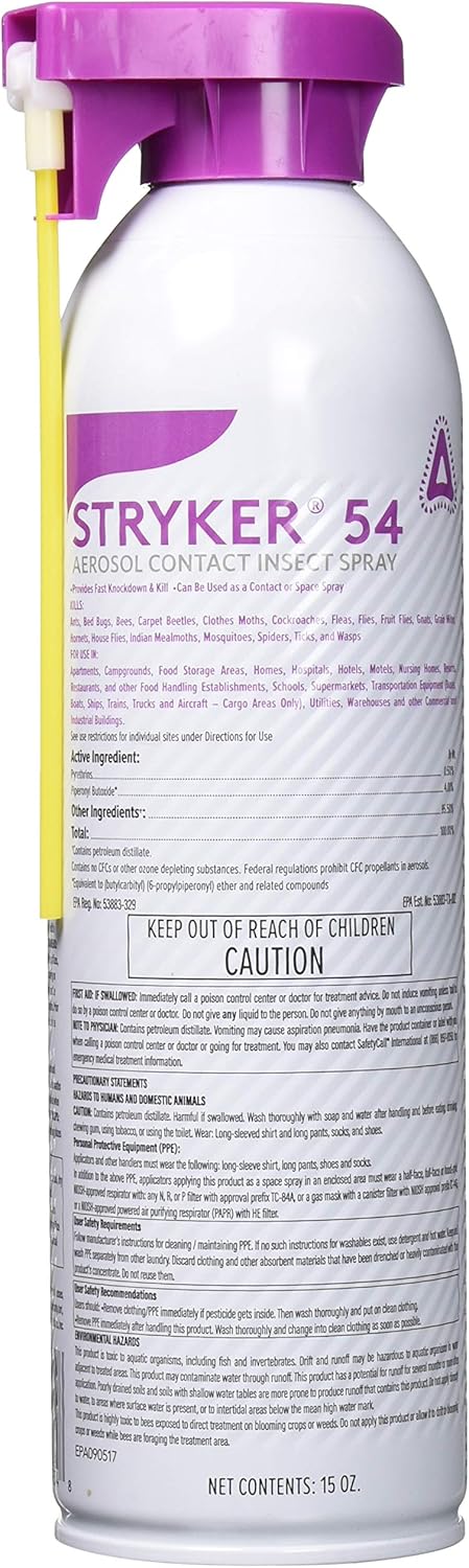 Control Solutions Inc. 82770003 Stryker 54 Contact Insect Spray, 15 Ounce (Pack of 1), Clear Aerosol
