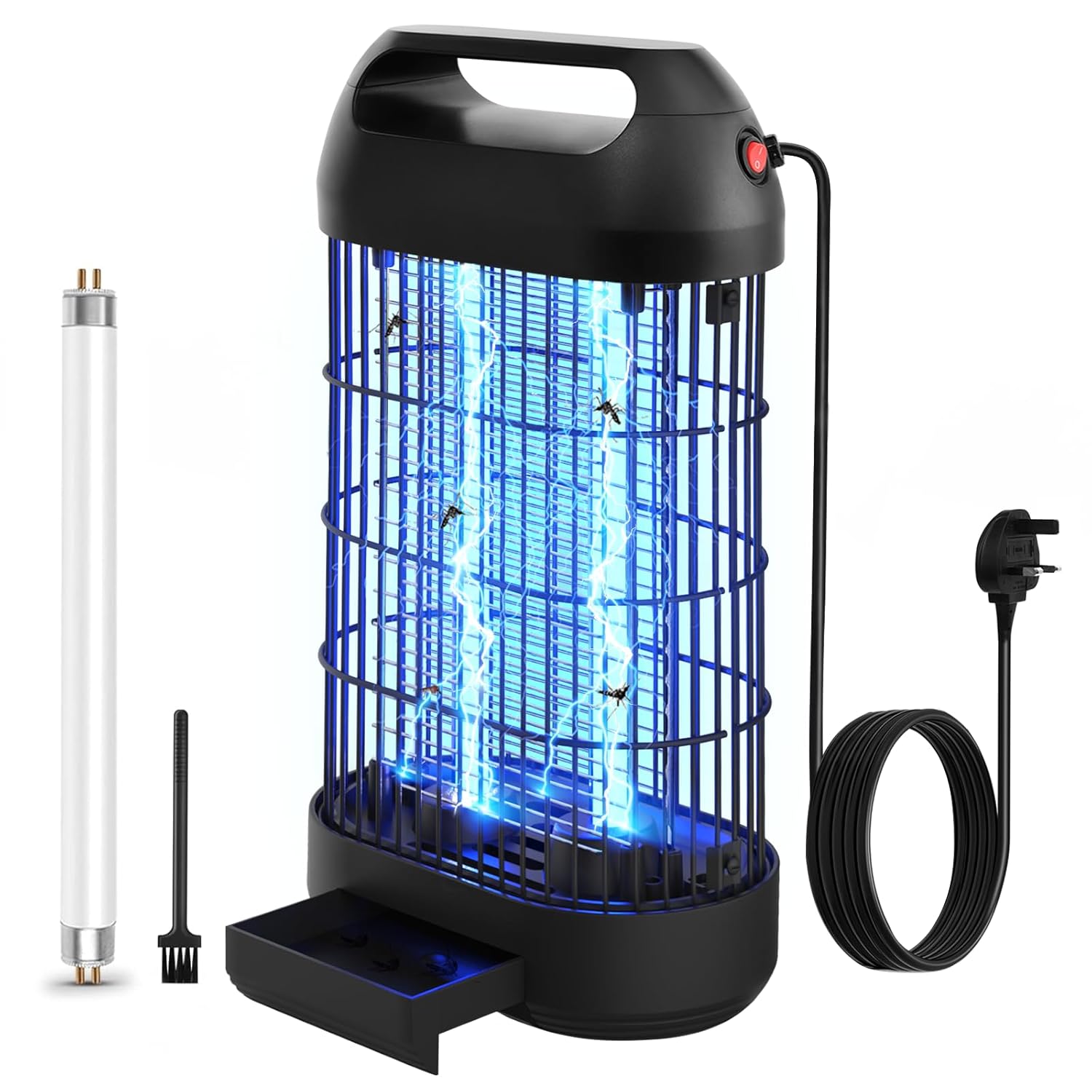 Zapoop Mosquito Killer Lamp, 1800V Effective Fly Zapper Insects Wasps Moths Killer, UV Light Bug Zapper Fly Catcher Trap with 1 Extra Tube and Cleaning Brush for Garden Office Restaurant Indoor Use