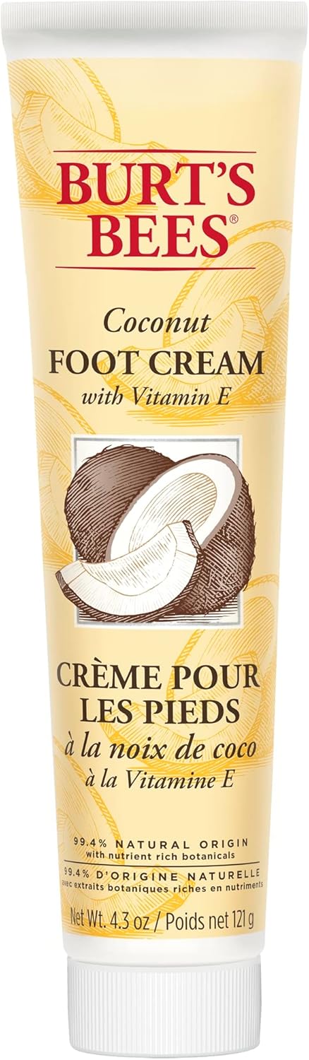 Burt's Bees Foot Cream for Cracked Heels & Dry Skin, Heel Repair Cream & Foot Treatment With Coconut Oil, 121 g Tube