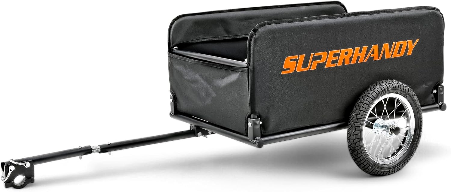 SuperHandy Foldable Wagon - Lightweight, 155 lbs Capacity, Tool-Free Assembly, Compatible with GUT112/GUT140/GUT142 SuperHandy/G Mobility Scooters