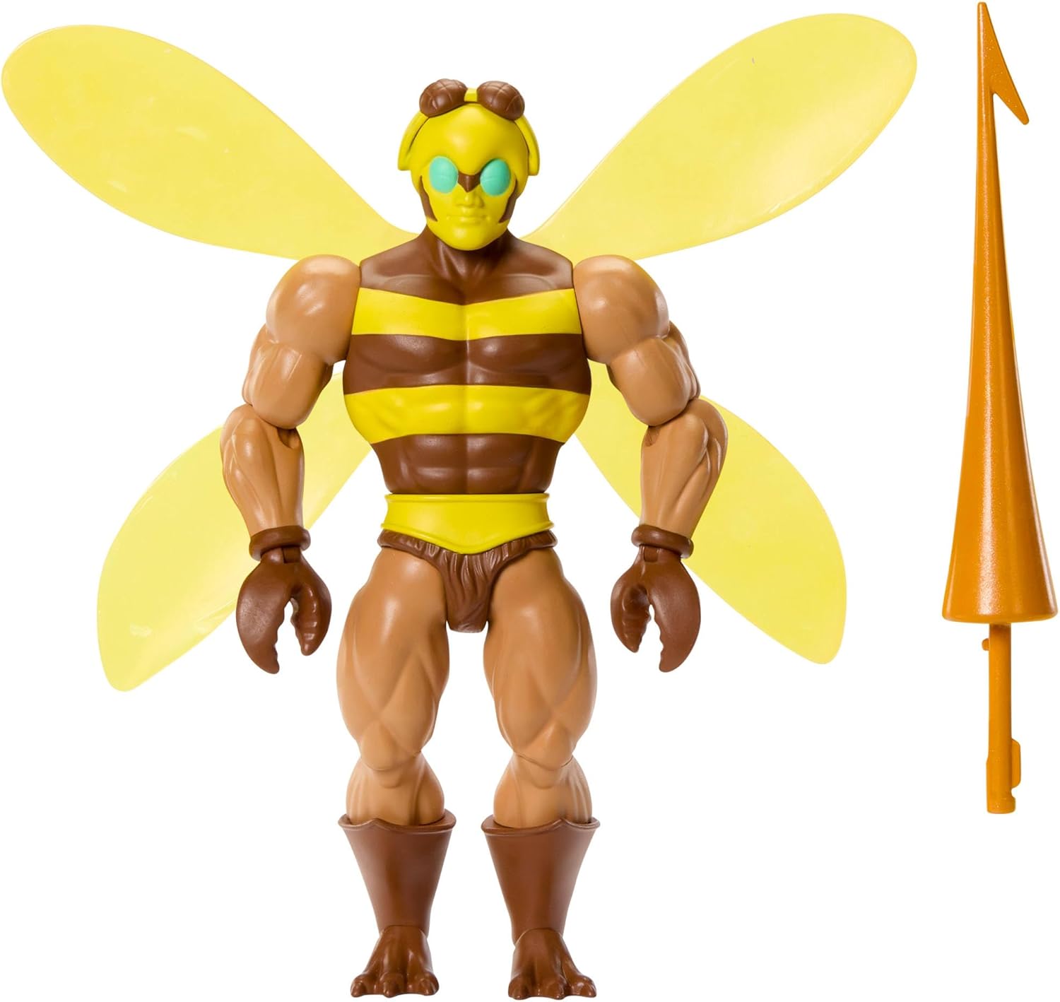 Masters of the Universe Origins Action Figure Buzz-Off Cartoon Collection, 5.5-inch 1980s TV Bee Leader Winged & Goggled with Javelin