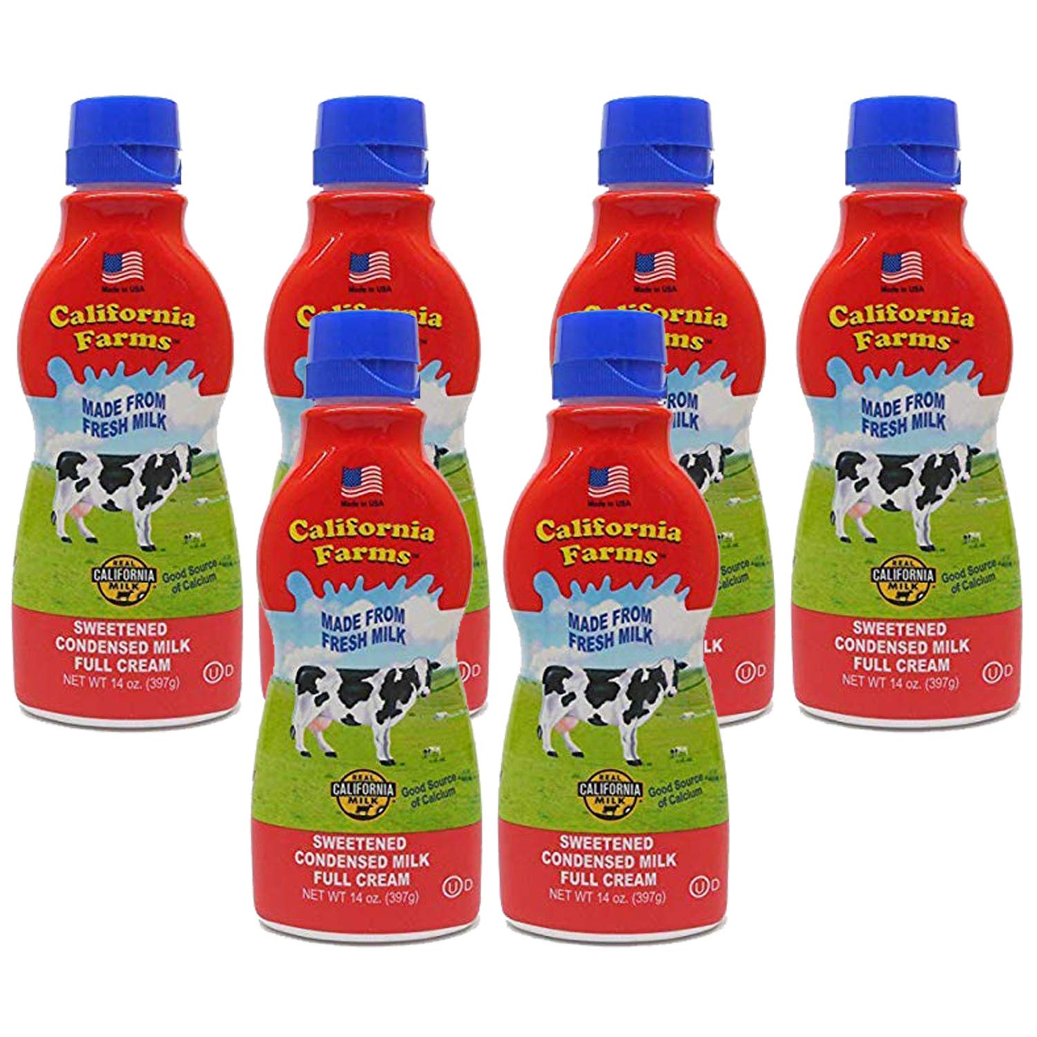 California Farms Sweetened Condensed Milk Full Cream, 14 Oz, Pack of 6
