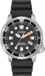 Citizen Promaster Dive Eco-Drive Watch, 3-Hand Date, ISO Certified, Luminous Hands and Markers, Rotating Bezel, Black/Stainless (Model: BN0150-28E)
