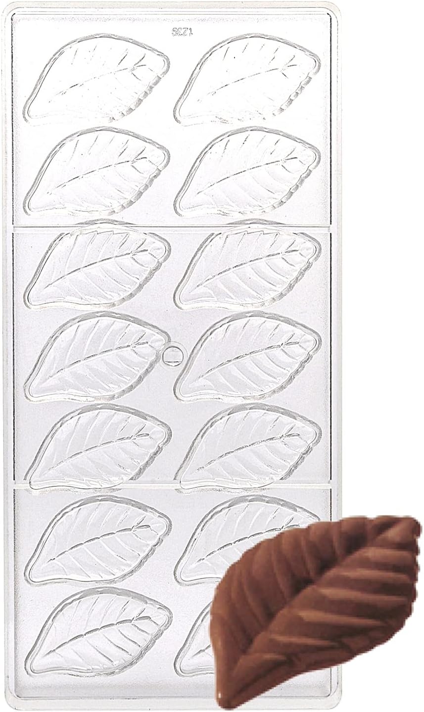 5 Designs Leaves Shape Hard Plastic Chocolate Mold Candy Maker Ice Cube Molds Sugarcraft Molding DIY Baking Gadgets (1pc Item #1239)
