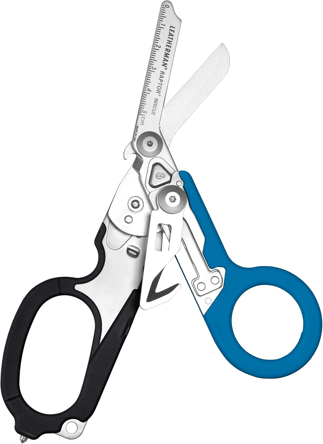 Leatherman Raptor Rescue - Emergency Response Folding Shears with Strap Cutter & Glass Breaker, Black/Blue, with Utility Holster