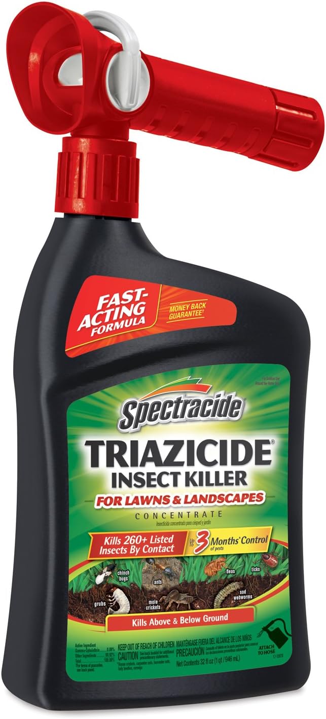 Spectracide Triazicide Insect Killer For Lawns & Landscapes Concentrate (Ready-To-Spray), Protects Lawns, Vegetables, Fruit & Nut Trees, Roses, Flowers & Shrubs, 32 fl Ounce